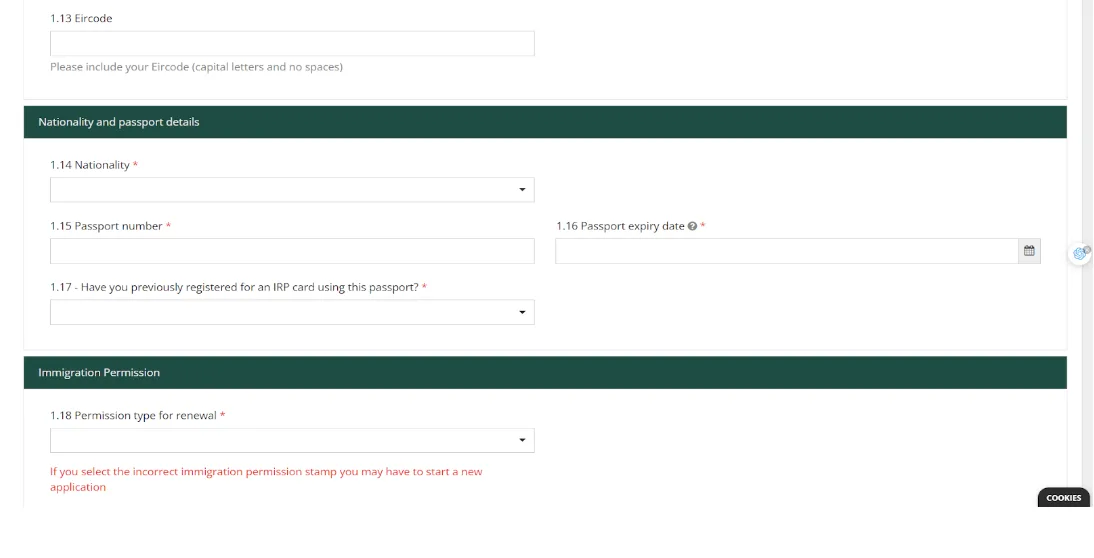 INIS personal information page 3