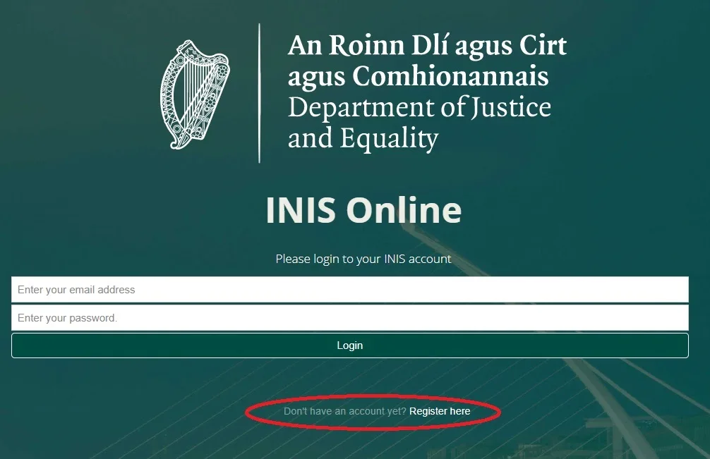 INIS registration form