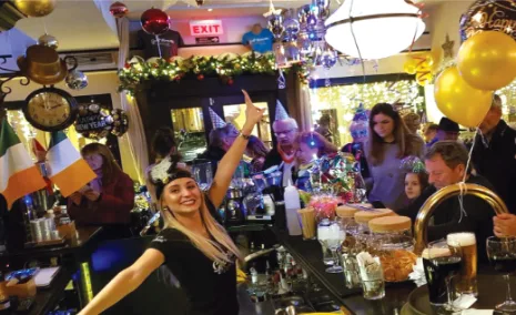 Irish pub session on New Year's Eve