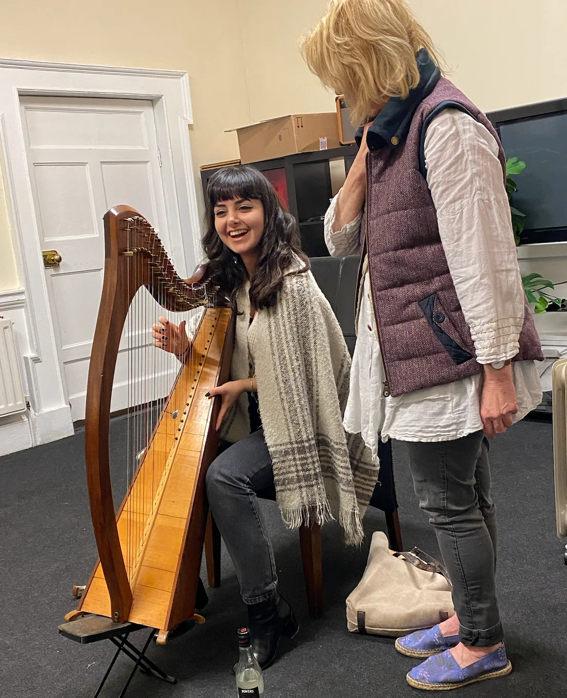 Harp play session